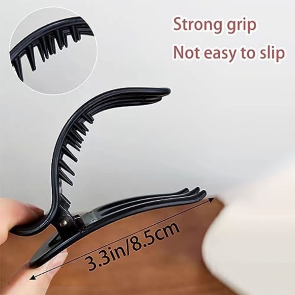 8,5 x 4 cm 4 kpl Ranskalaista Litteää Hiuspinniä Naisille, Kaarevat Hiuspihdit Alligatorin Hiuspihdit Tiukasti Pysyvät