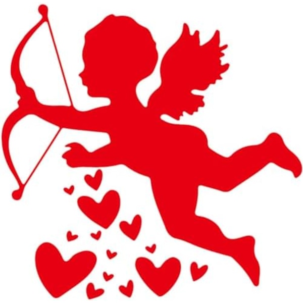2 stk 59x58cm Valentinsdag Vindu Klistremerker Kjærlighet Amor Adhesive Veggklistremerke Valentinsdag Kjærlighet Hjerte Veggdekorasjoner Romant