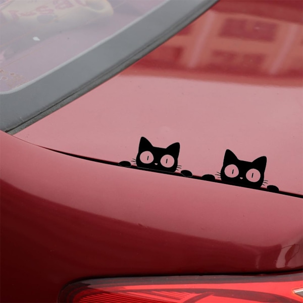 st Kattsbilsdekaler Kattdekaler Kattdekal Rolig Bildekal Exteriör Bildekal, roliga bildekaler, svart kattmönster, Kattmönster Bildekaler