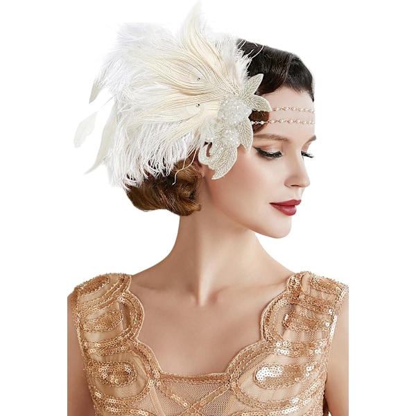 Hodebånd, Krystall Hodebånd 1920-talls Fjær Hodebånd Gatsby Flapper Tilbehør Charleston Hodebånd 20-talls Vintage Temafest