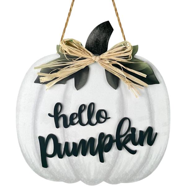 Syksyn Ovikoriste Hello Pumpkin Ovikilpi Syksyn Ovikranssilla Jousella Syksyn Koristeet Kotiin Puinen Syksyn Kranss Pumpun