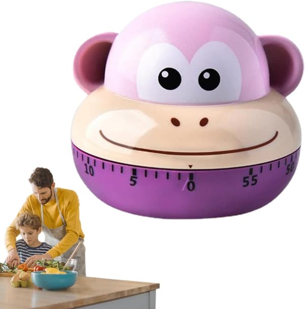 65x55mm Timer Kökstimer Rolig Kökstimer Mekanisk Uppdragstimer Timer för Barn Barninlärning Kökstimer för Matlagning