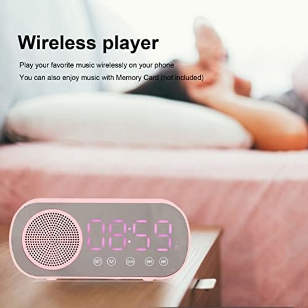 Digitaalinen herätyskello, HiFi LED-peiliruudun herätyskello, toistokaiutin kaksoisherätyskello radio, TF-kortti, FM, kannettava