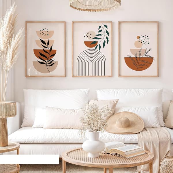 Set med 3 väggkonstposters för sovrum, hem eller kusindekor - Boho-stil väggkonst för vardagsrum