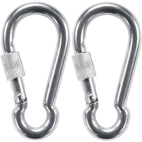 5x10cm Låsbare Karabinerhager, Robust Karabiner, 316 Rustfrit Stål Skruelås Karabinerkroge