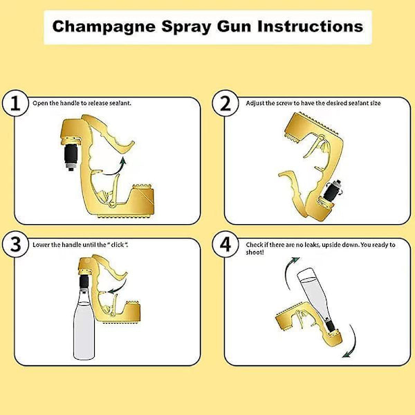 Champagne Gun Vindispenser Flaske Ølkanon Julebar Atmosfære Rekvisita (SVART)