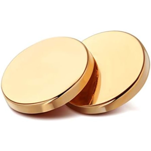 Levande färg och utsökt form (Guld, 15 mm) 30 stycken Metall Platta Knappar Legering Skaft Knapp Rund Forma Sy Knapp M