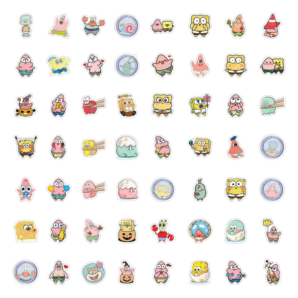 60 Cartoon SpongeBob SquarePants Pai Star Anime Stickers Waterpro