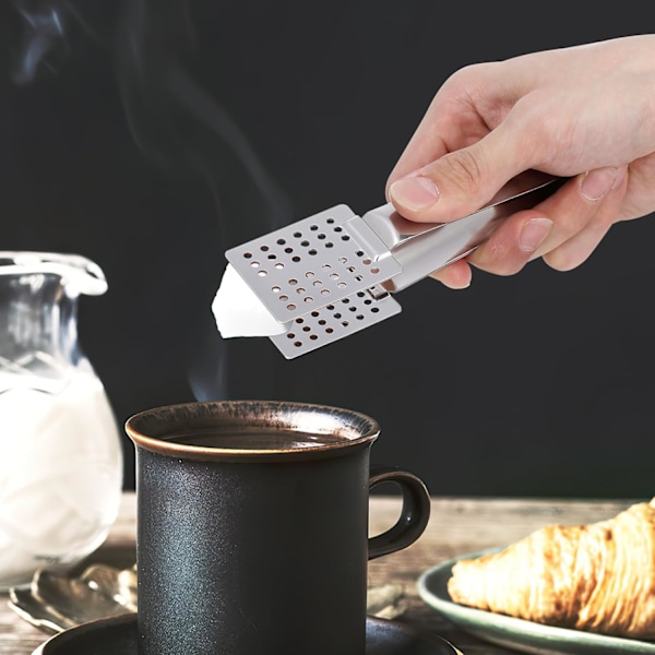 Tepåsepressare 1 st Rostfritt Stål Tepåsetång 14 cm Tepåse Silklämma för Löst Te Lösa Tebladspåsar, Istång för Grepp