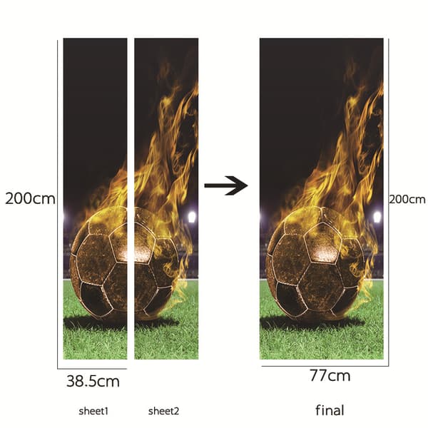 (38.5*200cm*2stk) 3D-effekt plakat dørklistremerke 10