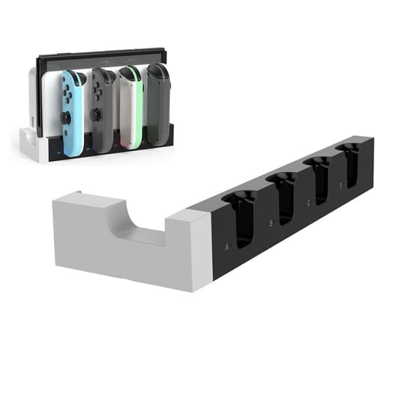 Opladningsstation til Joycon Nintendo Switch & OLED - Oplader op til 4 controllere White and Black