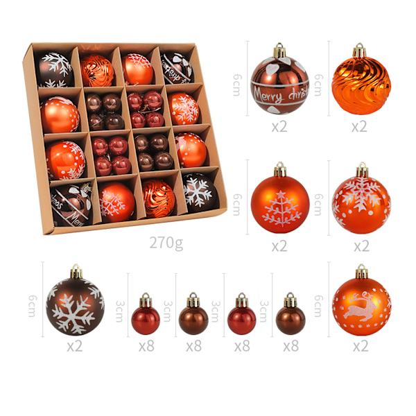 Julgranskulor, 44 st Oslåbara Julgranskulor