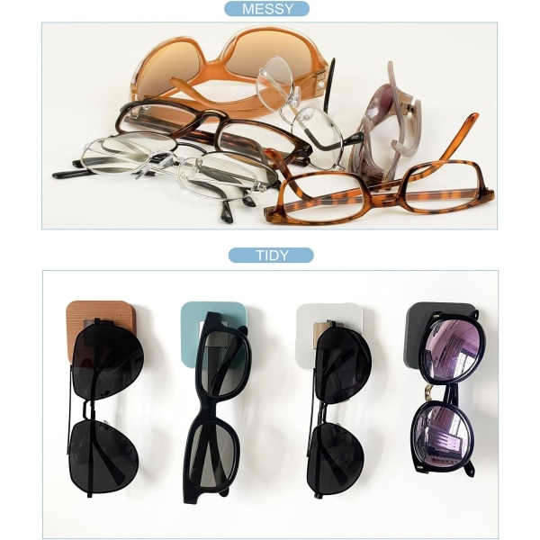 8 st Trä Solglasögon Förvaringsglasögon Displayställ, Väggfäste för solglasögon/glasögonhållare för Ha