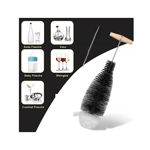 Set med 2 Flaskborste med Mjuka Pompoms - Lösningen för