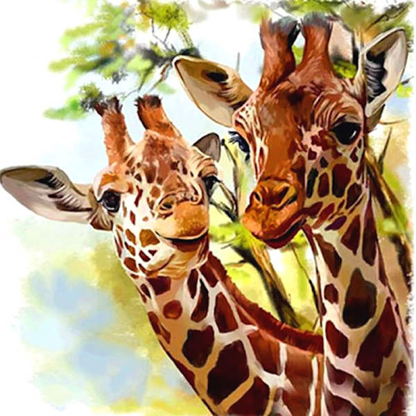 30 × 40 Giraffin pää timanttimaalaus (30 * 40, 1 kpl) Diamon