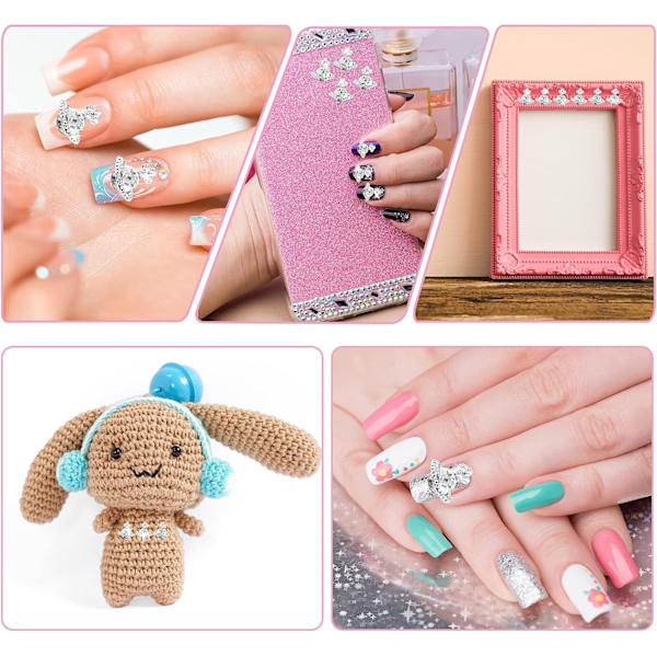 20 st planetnaglar, 3D nagelstrass nagelkonst zirkonlegering manikyr smycken söt glitter na