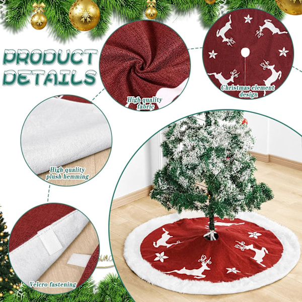 Julgransskjort, 92 cm Gransskjort, Julgransskjort, Röd Matta, Julgransdekoration, Julmatta, R
