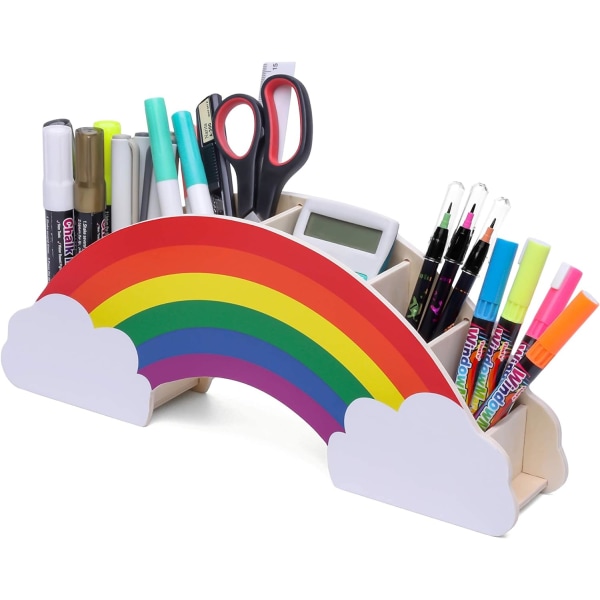 Desk Organizer Rainbow with Star Stickers/ Desk Tidy - DIY Creati