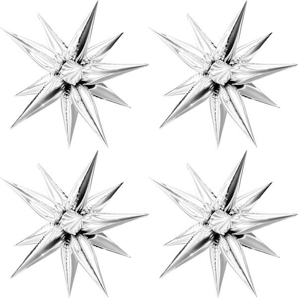 50 stk 12-punkts stjerneballonger eksplosjonsstjerne folie ballonger, 3D st