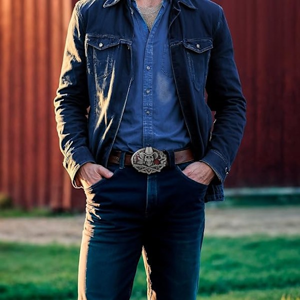Bältesspänne med spökskelett för män, amerikansk indian, western cowboy-bältesspänne