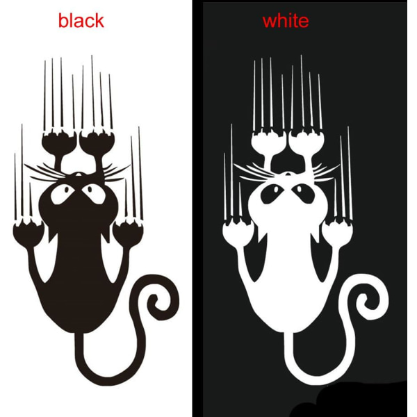 Autokollanter pour Voiture en Forme de Chat Noir et Blanc Mignon