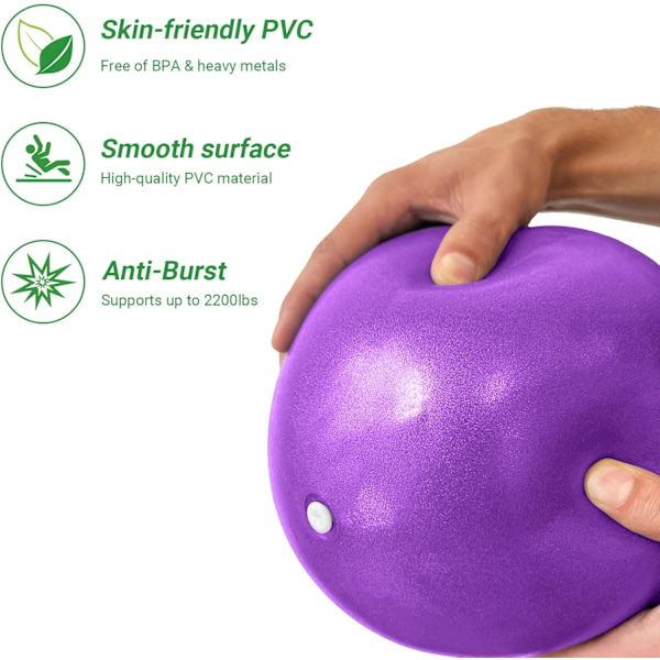 25 cm blød Pilates bold/lille træningsbold - Mini yogabold, core bold, balletbold, lille Ex Purple