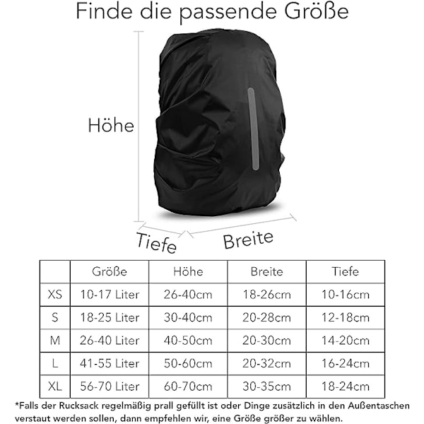 Sadesuojat repulluille heijastavilla nauhoilla (30-40L)