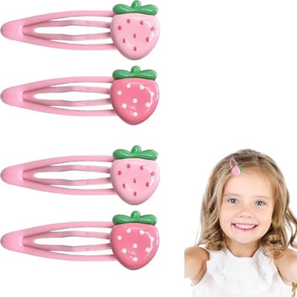 2 paria mansikkapinnit vauvatytöille ja taaperoille, söpöt hedelmähiusklipsit Kawaii otsatukka hiusneulat Y2K mansikka hiustarvikkeet