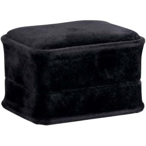 1 stk. Luksuriøs Sort Ringæske i Rig Suede med Dobbelt Ringspor, Elegant Diamant Ringæske, med Sort Fløjl Indvendig, J