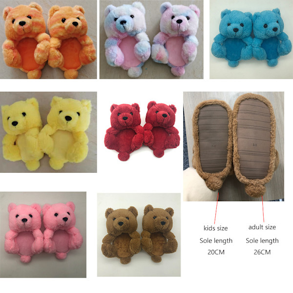 Kvindernes Teddy Bear Tøfler Hjem Indendørs Bløde Skridsikre Søde W