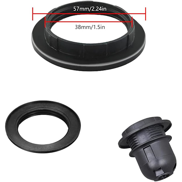 Delar E27 Ringreducerare Lampskärmsringadapter Lampskärm för Plattljus Tillbehörsringomvandlare