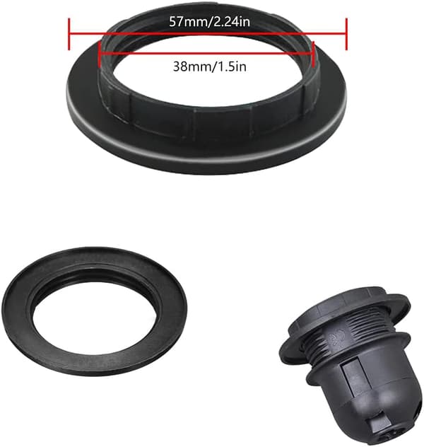 Pieces E27 Ring Reducer Lampeskærm Ring Adapter Lampeskærm til Plade Lys Tilbehør Ring Konverter