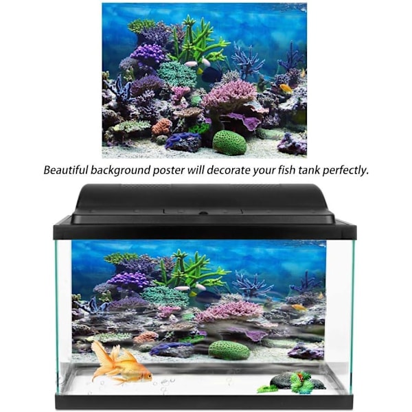 (61 x 30cm) PVC-liimakalvo akvaarion taustakuva, maisema-tapettimaalaus tarra U
