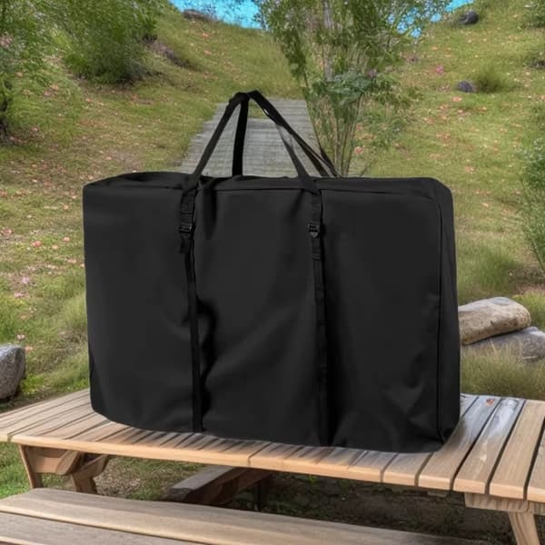 Sammenklappelig opbevaringstaske til campingbord, 110 x 74 x 28 cm, sort