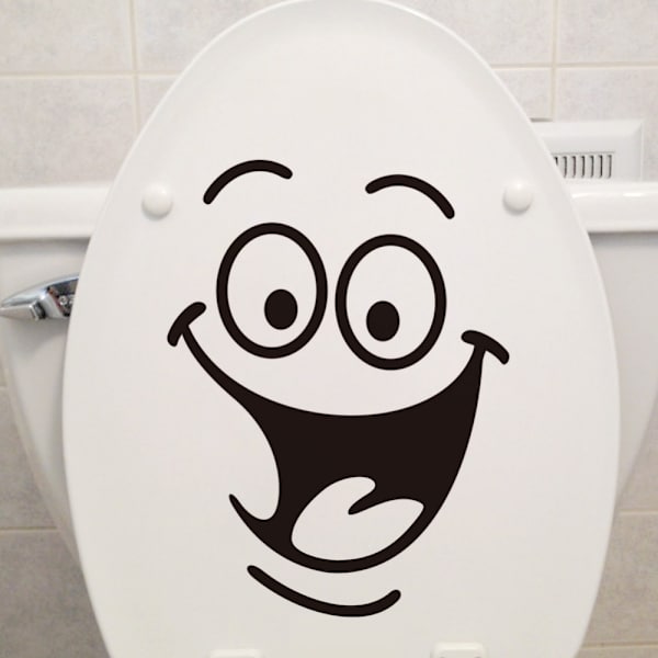 Smiley Stickers, Roliga Väggstickers för Toalett, Toalett, B