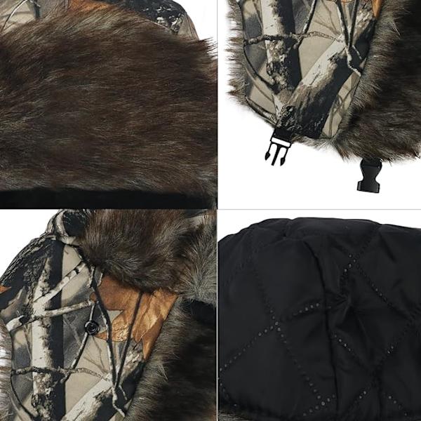 Vinterjagt hue med øreklapper, faldet blad camouflage kasket, Ru