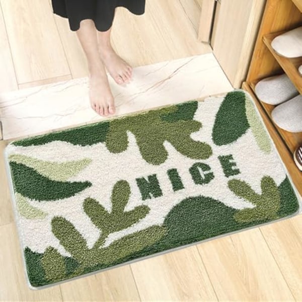 2 stk. Antislip Bademåtte, Blød Mikrofiber Badeværelsesmåtte, Maskinvaskbar Absorberende Brusemåtte til Badeværelse, Køkken, Soveværelse