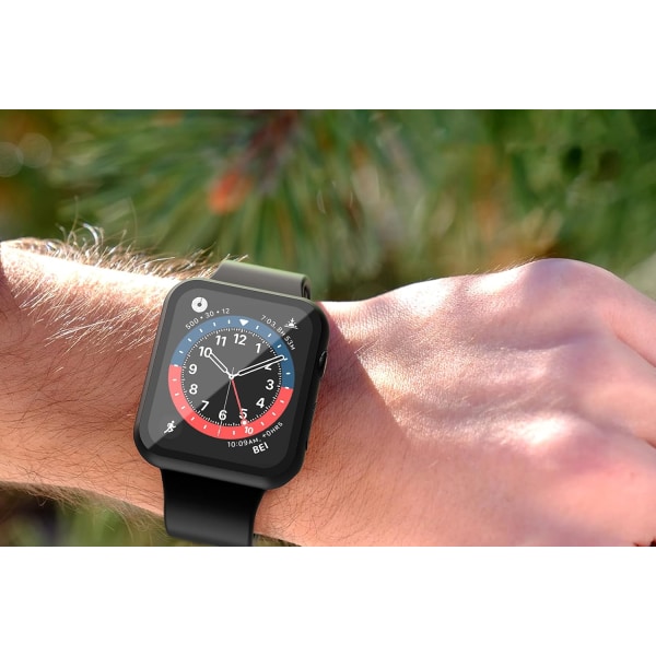 2 pakke svart hardt etui med herdet glass skjermbeskytter Kompatibel for Apple Watch Ser 41mm
