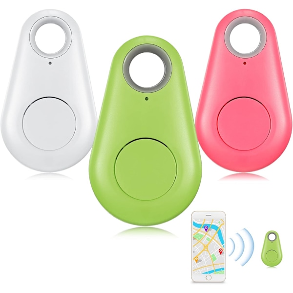 3-pack Smart Tracker Nyckelfinnare Locator Flerfärgad Trådlös GPS Tracker Mini Anti-förlustlarmsensor