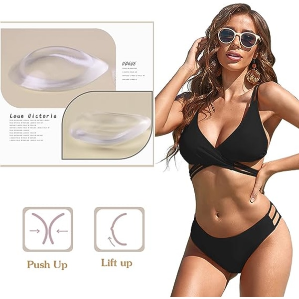 Kvinners avtagbar silikon push-up BH (transparent) Kvinners falske