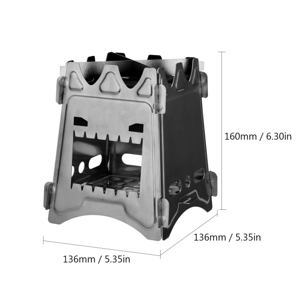 （A）Outdoor Titanium Camping Stove Ultralight Portable Foldable Wo