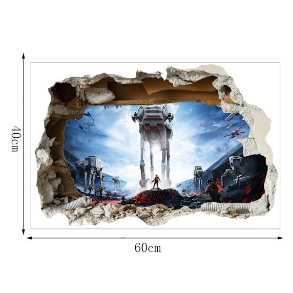 3D-tyyli murskattuna seinätarra lapset lasten makuuhuone vinyyli (Large
