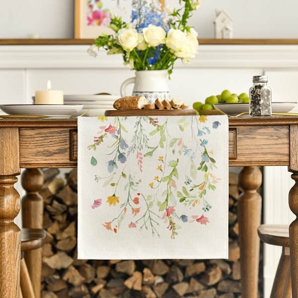 2 st Artoid Mode Vildblommor Blommor Vår Bordslöpare, Säsongsbetonad Sommar Blommig Kök Matbord Dekoration