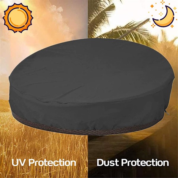 190x83cm Rund Sofa Bed Cover med Remme og Håndtag, Rund Sol
