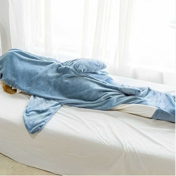 170 cm hættetæppe hajtæppe varm flannel yndig sovepose Sha