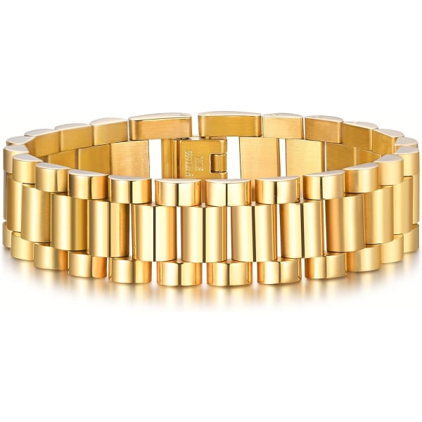 Guld Chunky Chain Armbånd til mænd og kvinder - Rustfri Ste