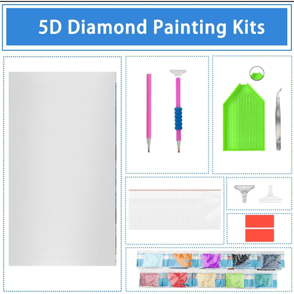 2 st Diamantmålning Kit för Vuxna, Fjäril Diamantkonst Kit, Färgglada Runda Blomma Gem Konstmålning för Vuxna, DIY