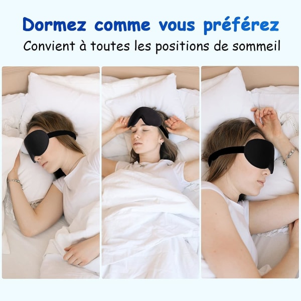 Sovemaske, sovemaske for menn og kvinner, 3D sidesøvnøye