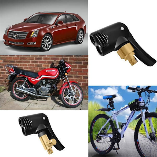 st, Deflaterbar Bil Däckventil Adapter, Inflator Munstycke, Spak Bilventil Adapter, Däckventil Adapter, Luftpump Ventil Adapter