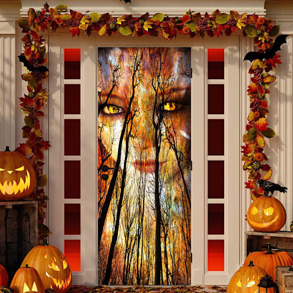 3D Halloween-metsähaamuovitarrat, 30 x 79 tuuman realistinen pelottava metsähaamuovitarra
